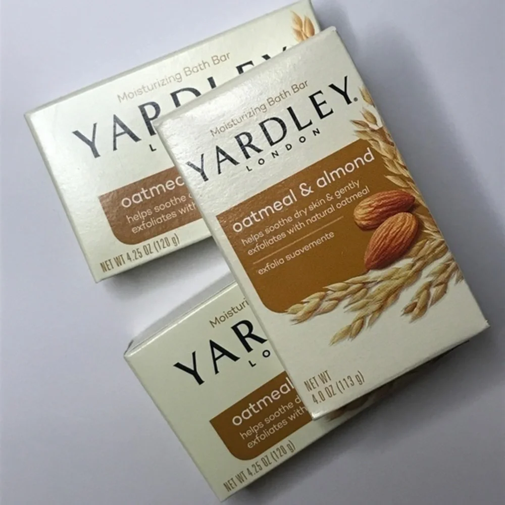 Yardley‎ Oatmeal and Almond Bar Soap, 4.25 Ounce, 3 Packs.